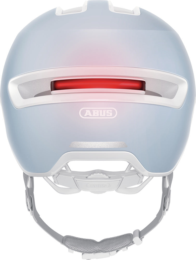 abus hud-y ace aqua blue. Cykelhjelm med visir og LED