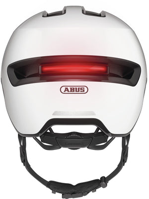 Abus Hud-Y Shiny White | cykelhjelm med aftagelig magnetisk lygte bagpå