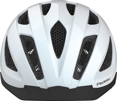 Abus Pedelec 1.1 Pearl White med regnslag og LED lys - El Cykelhjelm