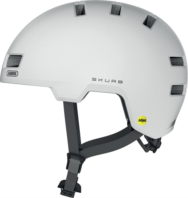 Abus Skurb Mips Polar White | Blank hvid cykelhjelm eller skaterhjelm mips