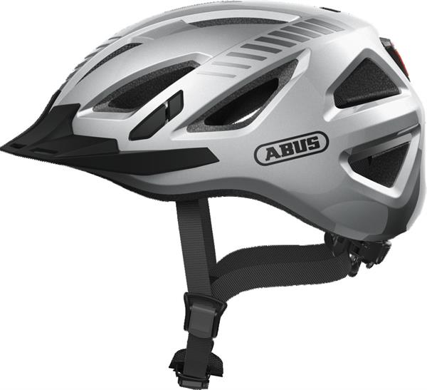 Abus Urban-I 3.0 Cykelhjelm Signal Silver med LED lys