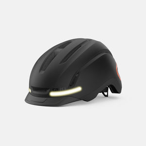 Giro Ethos Mips Matte Black | sort LED cykelhjelm med blinklys og fjernbetjening